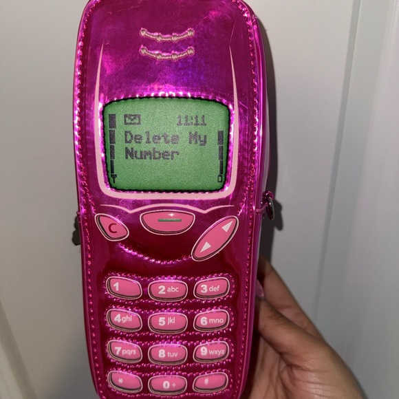 Dolls Kill Other - Metallic Pink y2k Retro Cell Phone Handbag